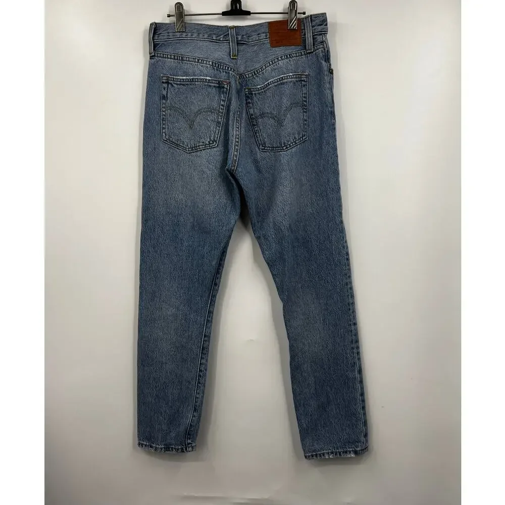 Levi's Jeans Mens‎ 501 S Skinny High Rise Distressed Denim Blue Jeans